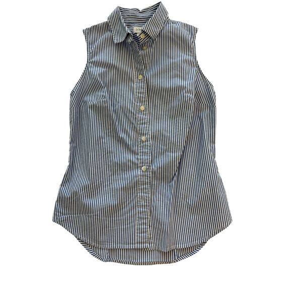 J Crew women Sleeveless Button Up Collard Shirt Size XXS - Picture 1 of 3